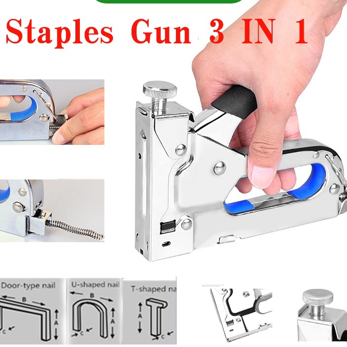 

PROMO TERPOPULER Staples Tacker Mollar 3 in 1 Staple Jok Tembak Hekter 3 Way Dapat 3 jenis paku3 in 1 Staples Tacker Mollar
