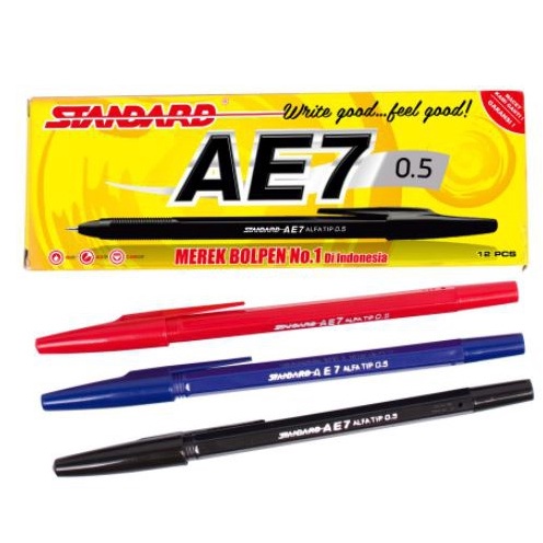 

STOK TERBARU PULPEN STANDARD AE7 PEN BOLPOIN STANDART AE7 12 PCS