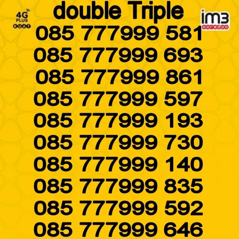 NOMOR CANTIK INDOSAT IM3 Double Triple