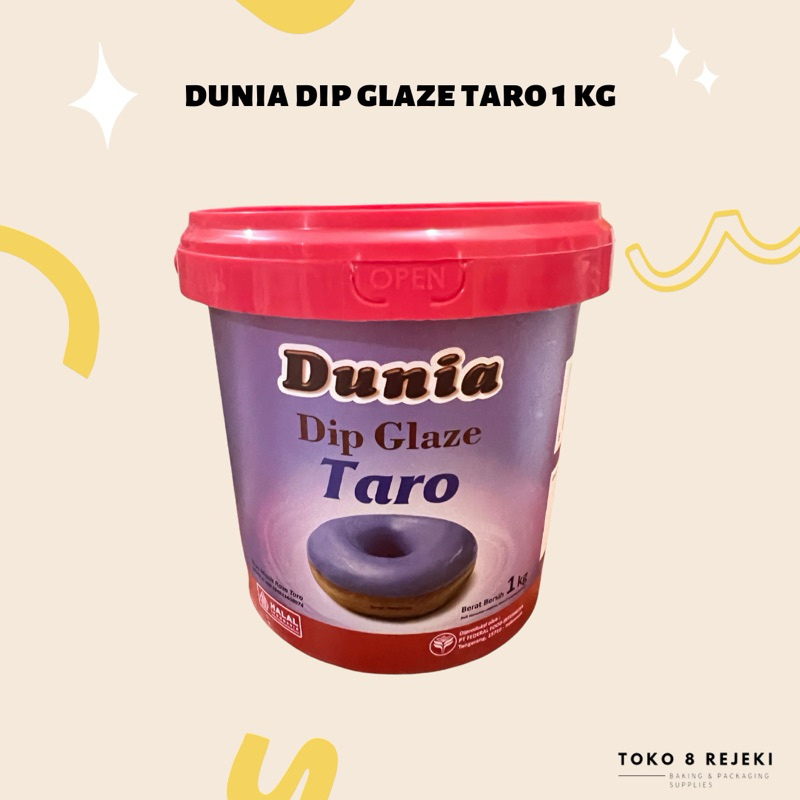 

TERMURAH!! GLAZE KUE/DONAT RASA TARO DUNIA DIP GLAZE 1 KG
