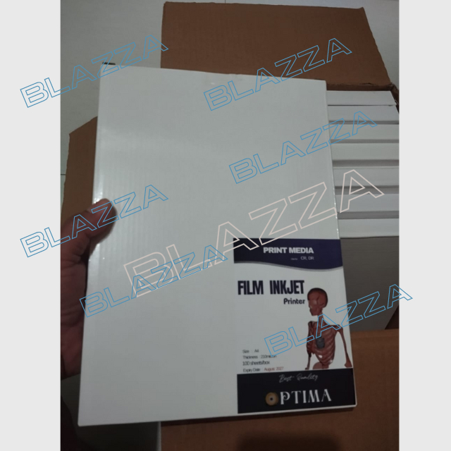 Paper Medical Imaging Inkjet Dry Film Radiologi Rontgen X-Ray ukuran A4 Blue 100 Sheets Optima