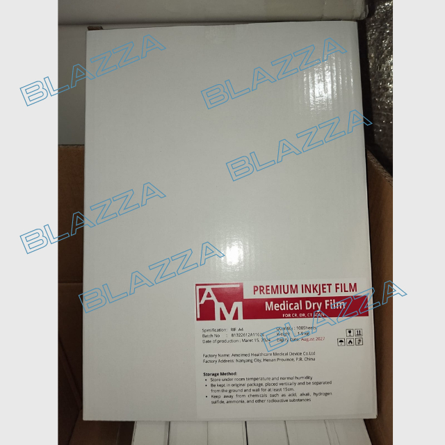 Paper Medical Imaging Radiologi Rontgen X-Ray Premium Inkjet Dry Film ukuran A4 Blue 100 Sheets AM