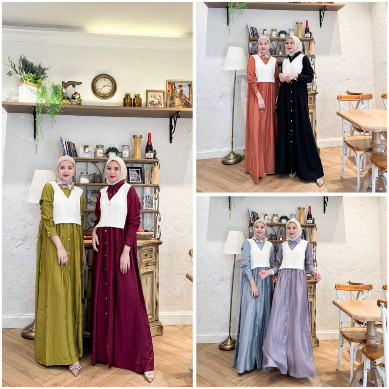 Gamis Attaya Polo Linen mix Knit Kekinian Premium