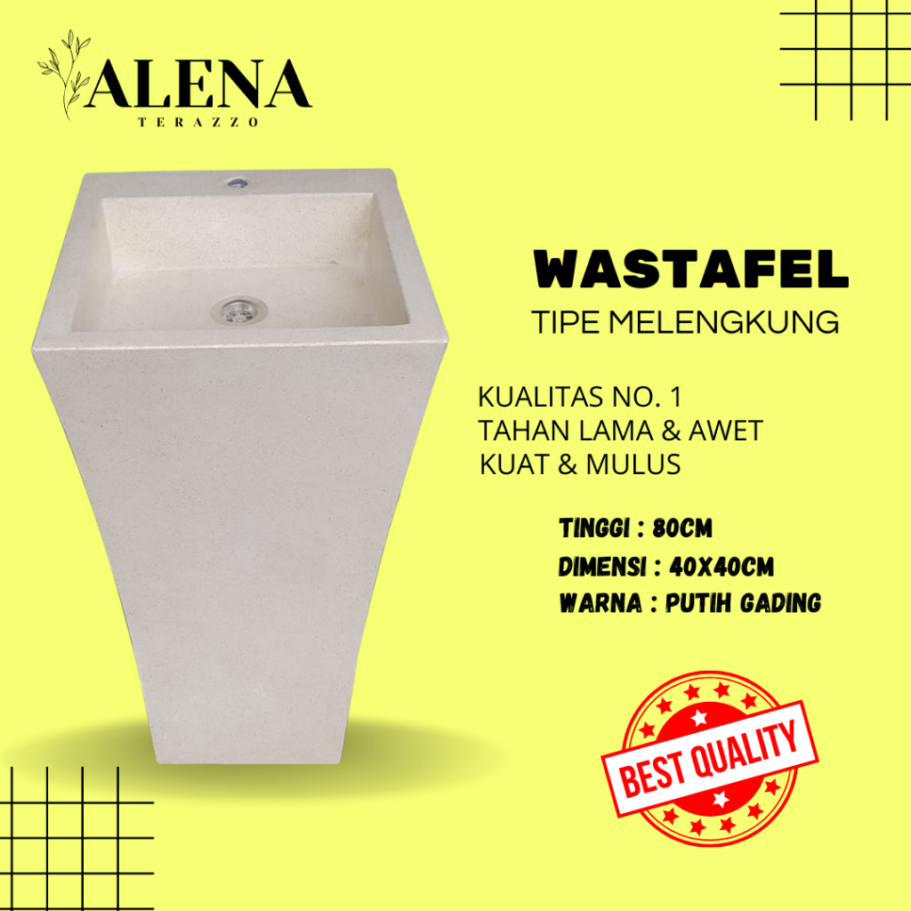 ALENA TERAZZO WASTAFEL TERASO MINIMALIS UNIK WASTAFEL CUCI TANGAN T80