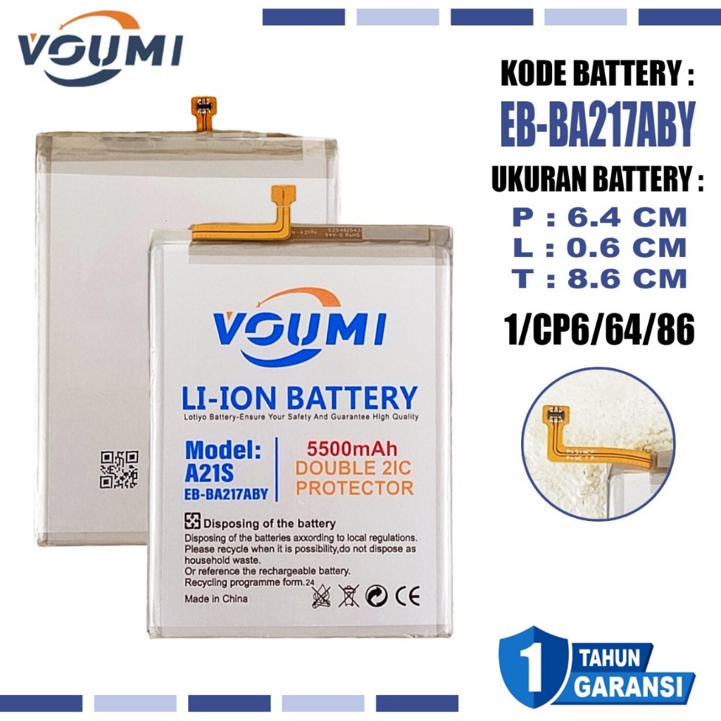 Baterai Baterry Samsung A21S A02 A04S A12 A13 & M02 SM-M022F  Double IC Power EB-BA217ABY