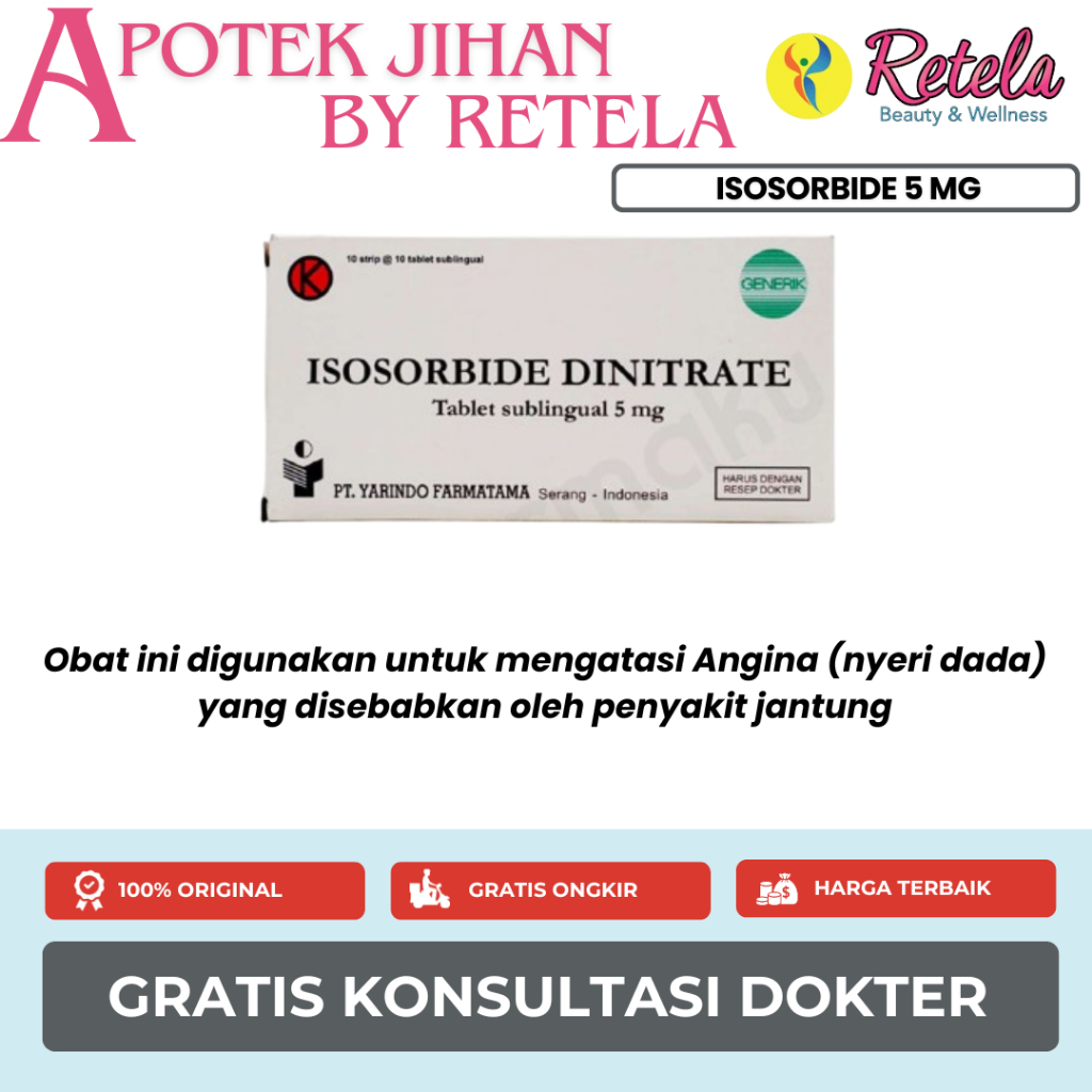 Isosorbide Dinitrate 5 mg 1 Box 100 Tablet