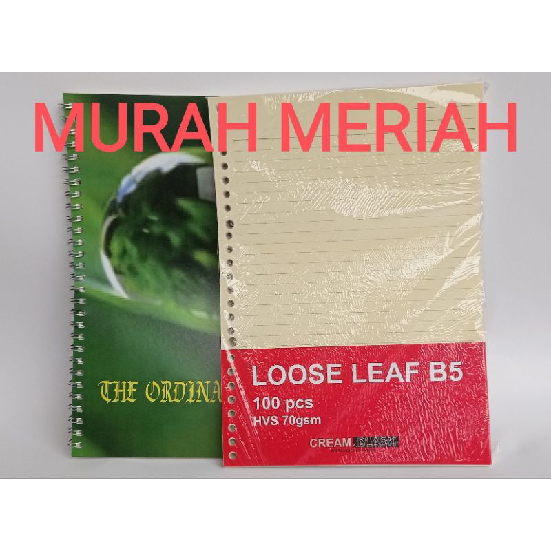 

PROMO MERIAH HARI SUMPAH PEMUDA Note book B5 spiral silver 7/16" hvs 70 gsm warna cream 60 lembar + Loose leaf B5 hvs 70 gsm warna cream 100 lbr