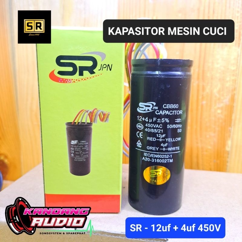 CAPACITOR MESIN CUCI 12uf+4uf 450v SR JAPAN