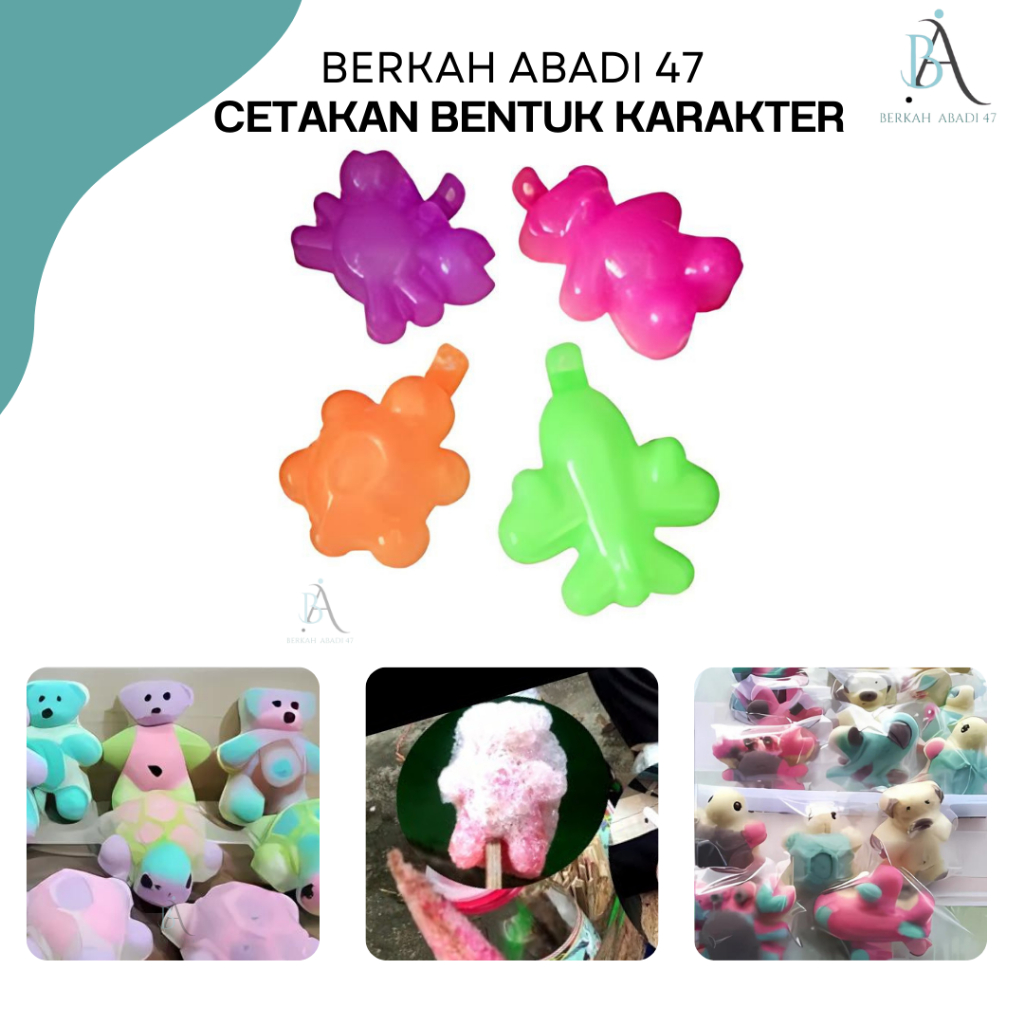Cetakan Ager Jelly Kue Bolu Agar Agar Karakter Beruang Kura-Kura Pesawat Kepiting Animal Isi 12 Pcs
