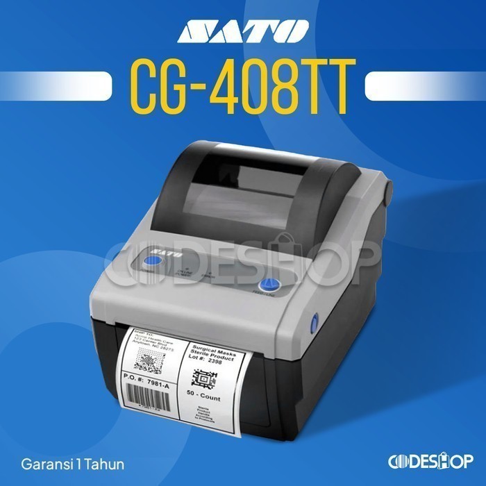 Barcode Printer Sato CG-408TT / CG 408 - Printer Barcode Sato CG408 TT