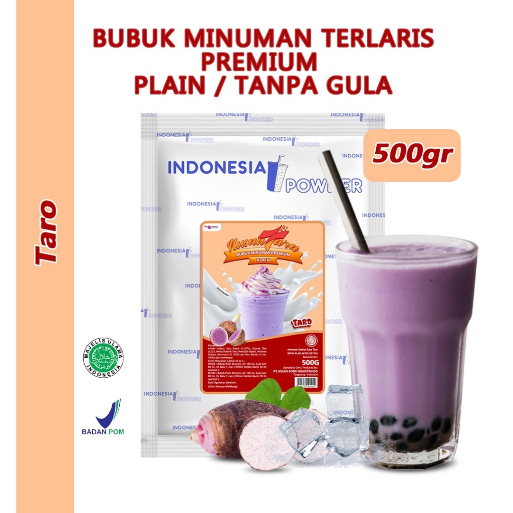 

NUSANTARA Bubuk Minuman Instant Premium Plain Tanpa Gula Horeca Rasa Taro 500 Gr Omura Powder