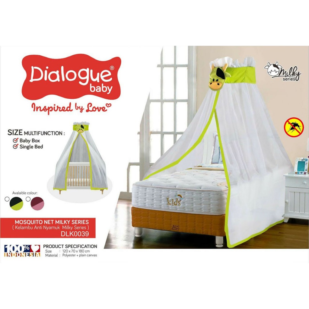 Dialogue Baby Kelambu Anti Nyamuk Gantung Mosquito Net Milky Series DLK0039 untuk Box Anak Bayi Bali