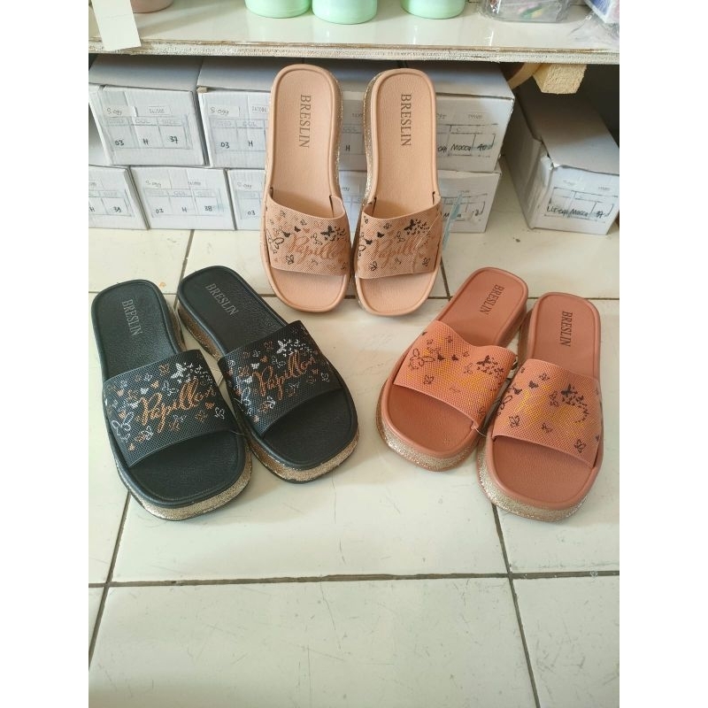 S042- Sendal Wanita Dewasa Wedges Simple Sendal Wedges Ibu ibu Sendal Wedges karet Sendal Wedges mur