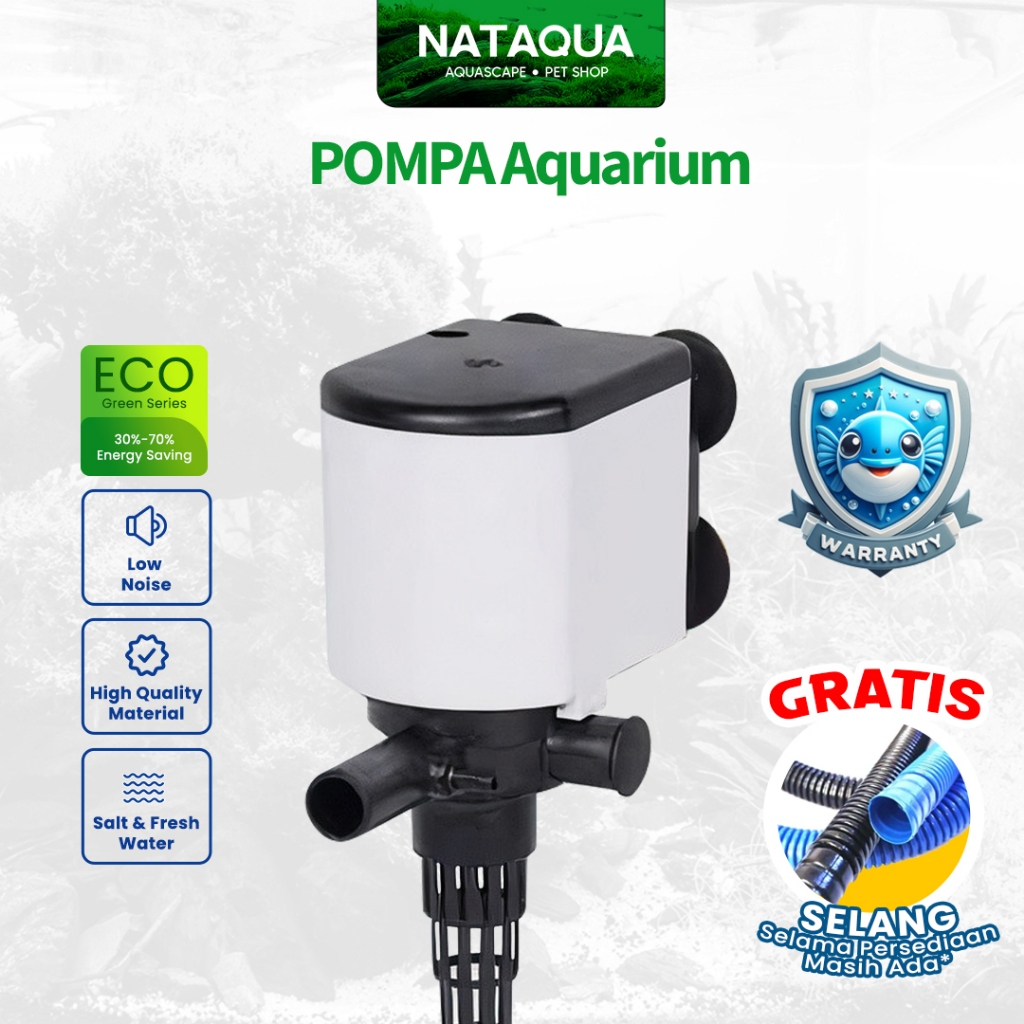 Power Head Pompa Aquarium Filter Kolam Koi Arwana Channa Koki Mesin Air Terjun 1200 1600 1800