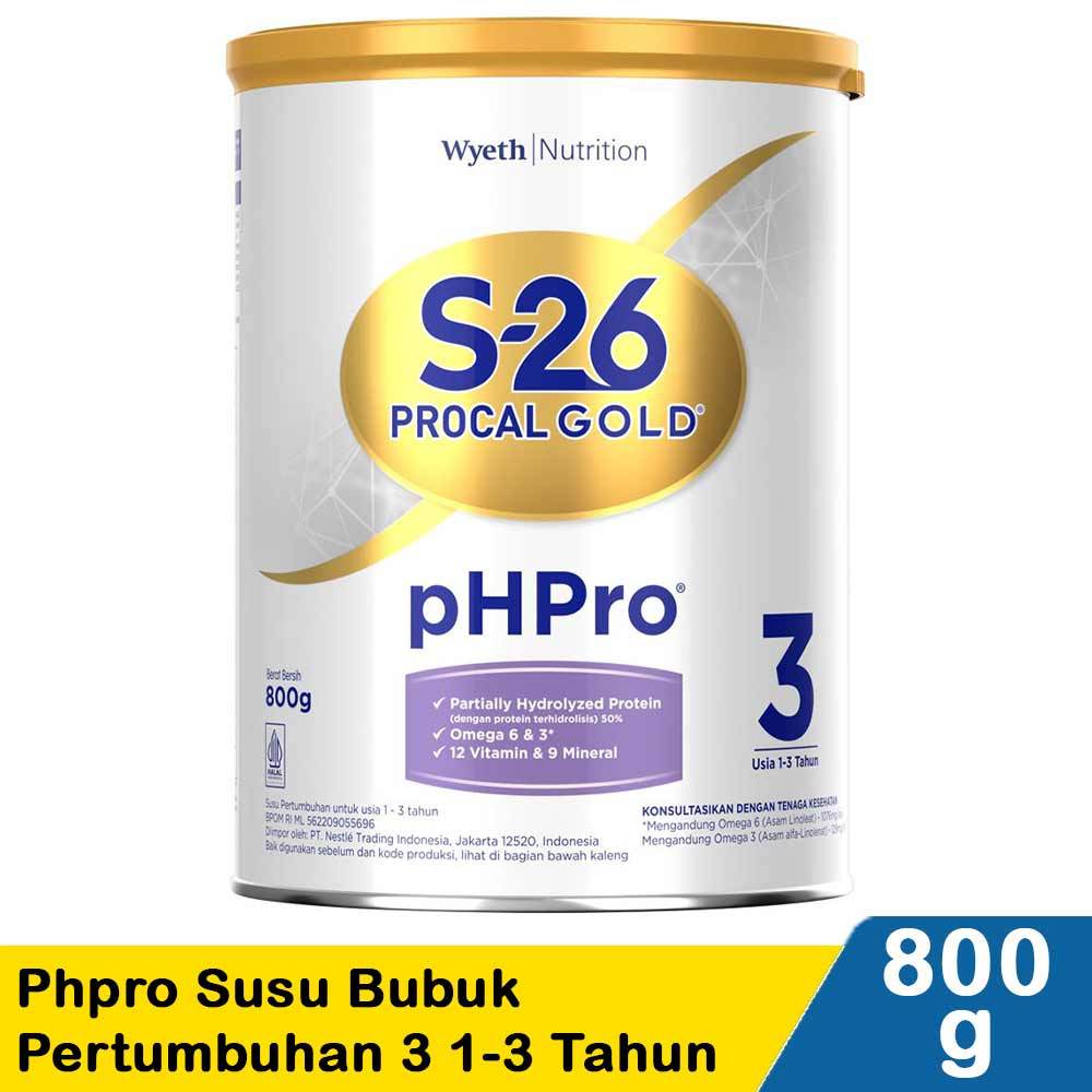 s26 procal gold 3 susu pertumbuhan phpro kaleng 800gr