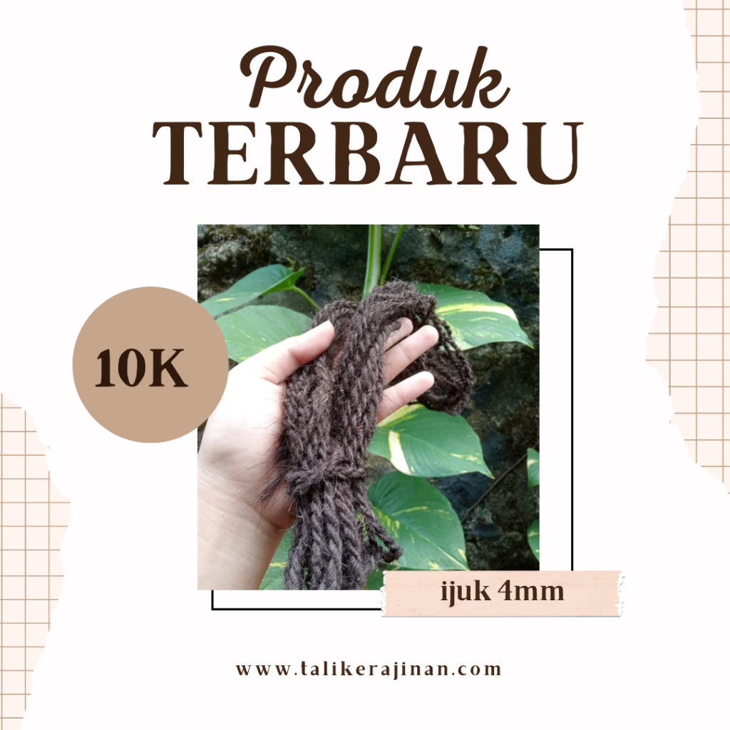 Tali Ijuk Hitam 4mm Ikat +- 10 meter // Tali Ijuk Bambu // Tali Ijuk Hitam Media Tanam // Tali Ijuk 