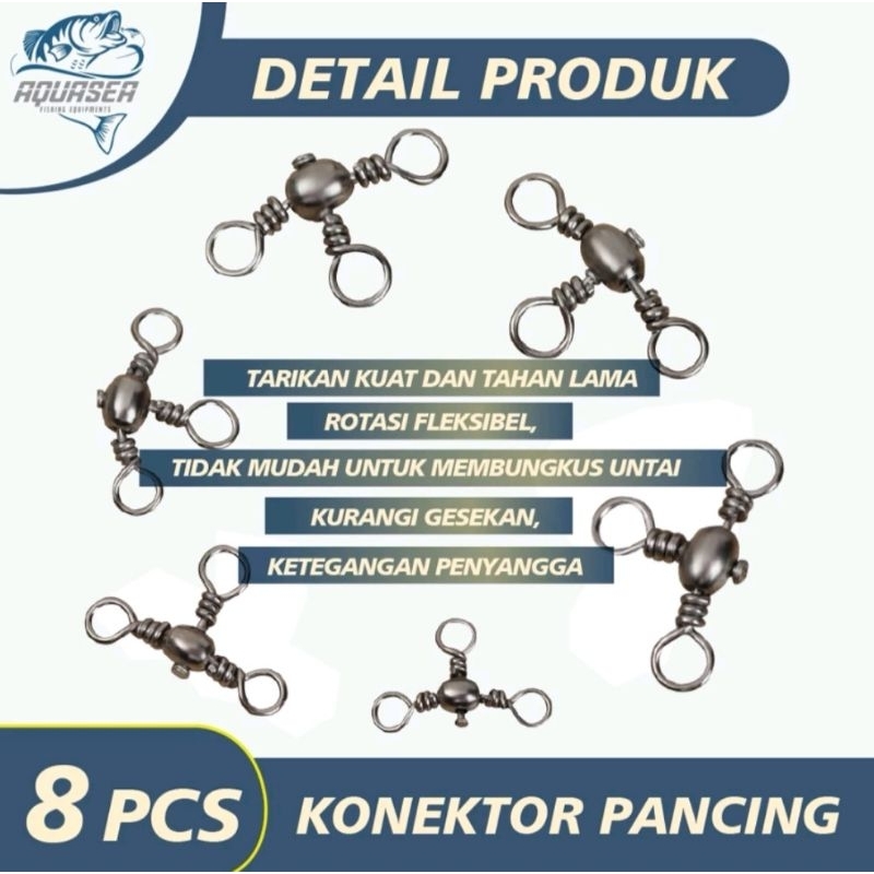 AQUASEA BARREL SWIVEL 3 WAY / KILIKILI 3 MATA / RANGKAIN PANCING SWIVEL