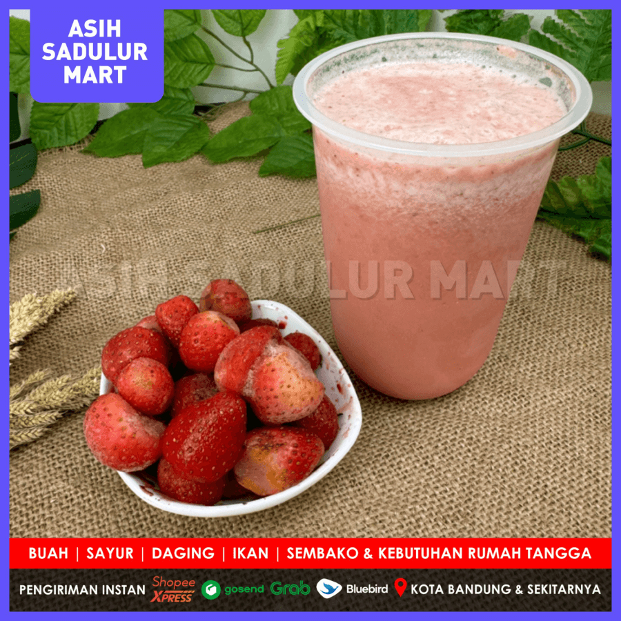 

Jus Buah Stroberi Asli (Bisa Note : Tanpa Gula) 1 Cup Promo | Asih Sadulur Mart