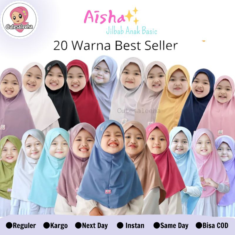 Cutesaleeha - Kerudung Anak Jilbab Anak Aisha Hijab Anak Bayi Perempuan Jilbab Anak Premium