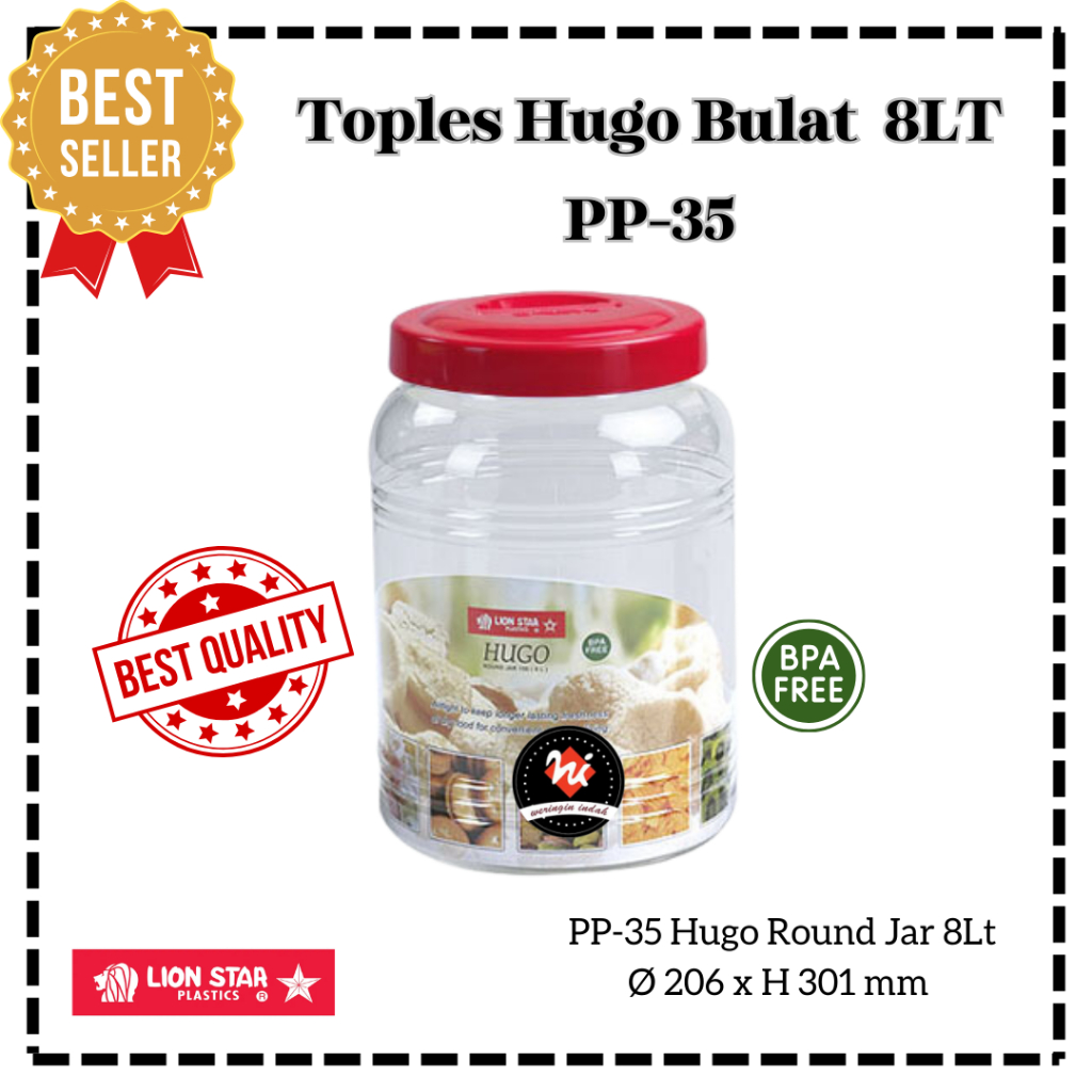 Weringin Indah - Toples Hugo 8Lt Lion Star, Toples Plastik Jumbo, Toples Plastik Kedap Udara, Toples