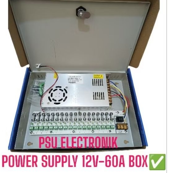 POWER SUPPLY 12V 60A BOX PANEL BERGARANSI 12 VOLT 60 AMPERE