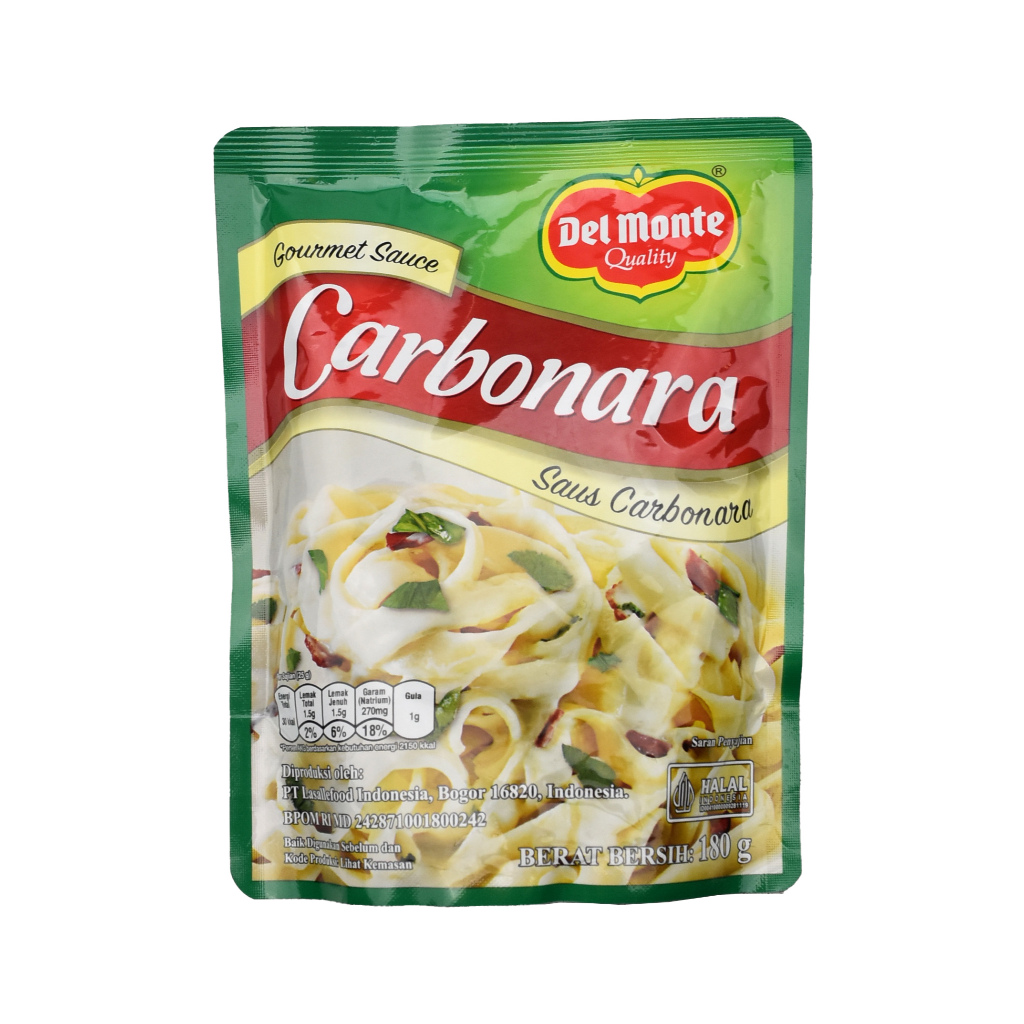 

Saus Spagethi Pasta Krim Karbonara Carbonara Sauce Cheese Mushroom Keju Jamur DEL MONTE 180 Gr