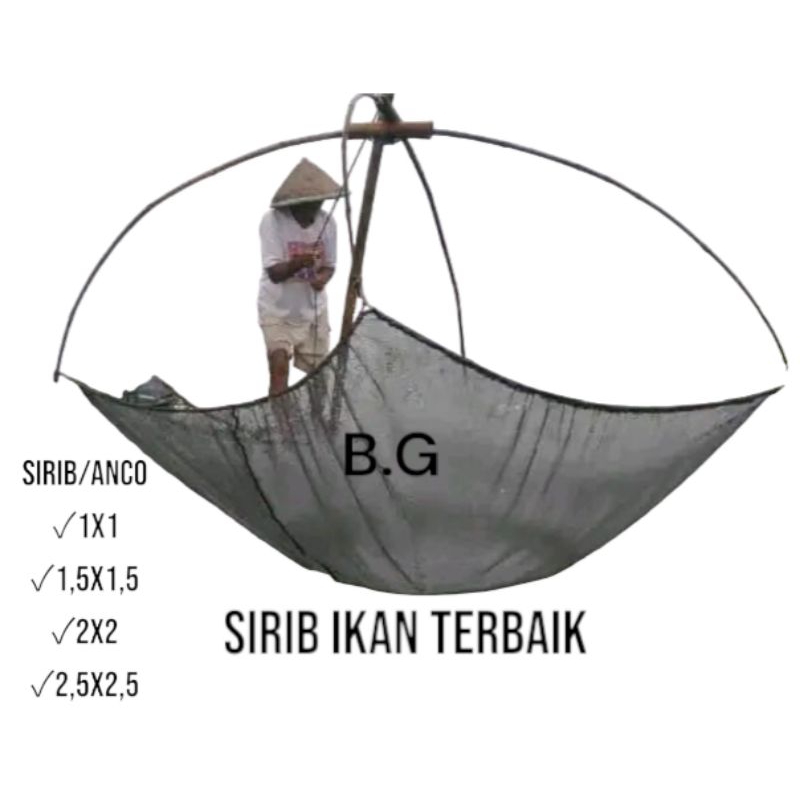 sirib/anco udang,ikan kecil,besar RK 2 m x 2 m