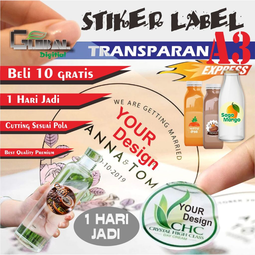 

CETAK STIKER LABEL TRANSPARAN / LABEL TRANSPARAN / LABEL PRODUK / STIKER LABEL USAHA / STIKER