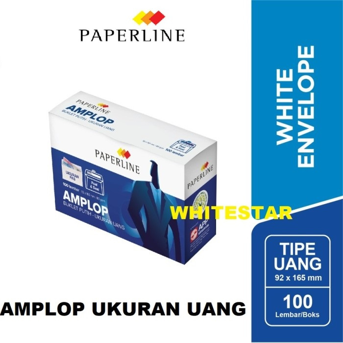 

amplop paperline ukuran uang / banknote 80 gsm (92x165 mm)