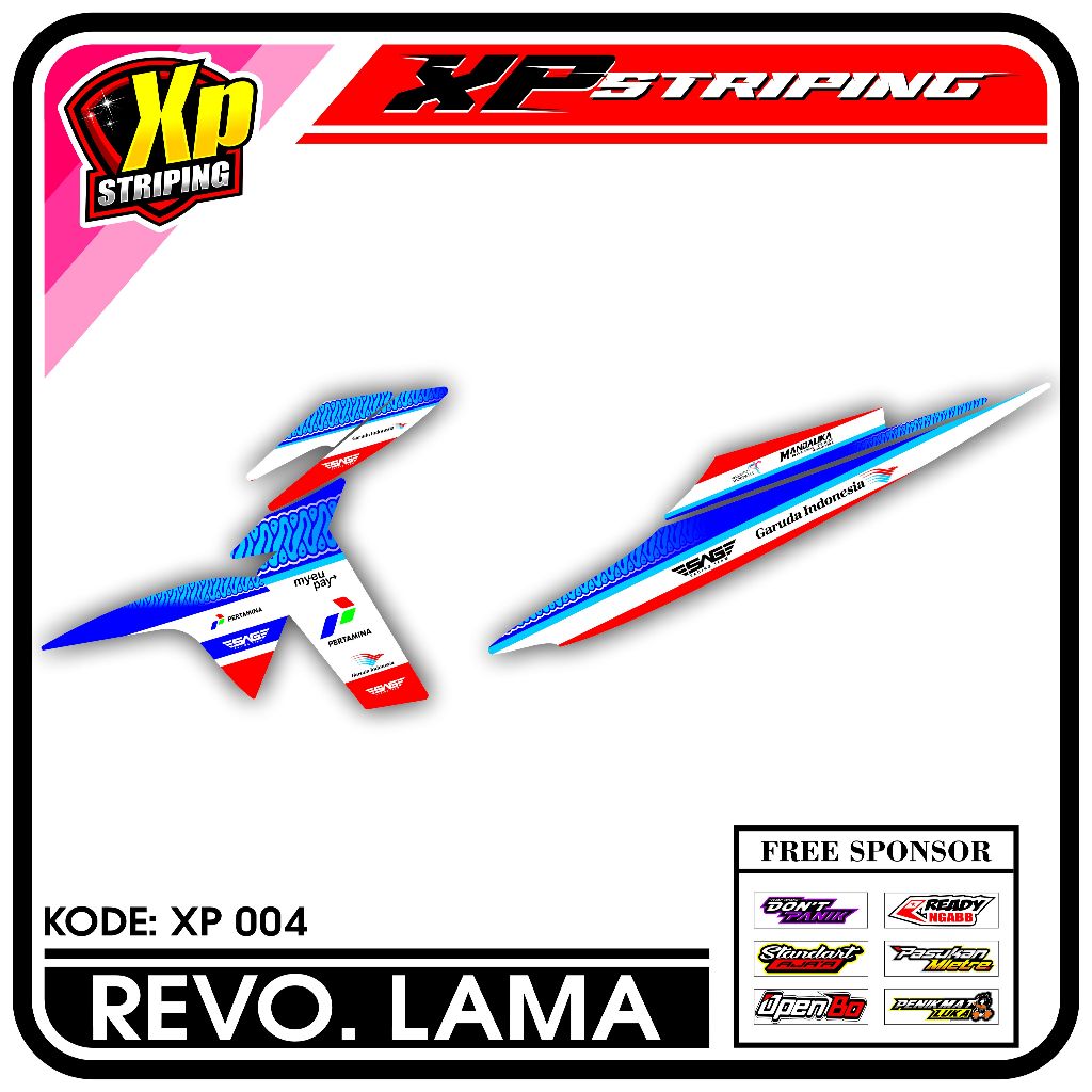 Striping Revo Lama - Sticker Striping Honda Revo Lama Desain Mandalika XP.04