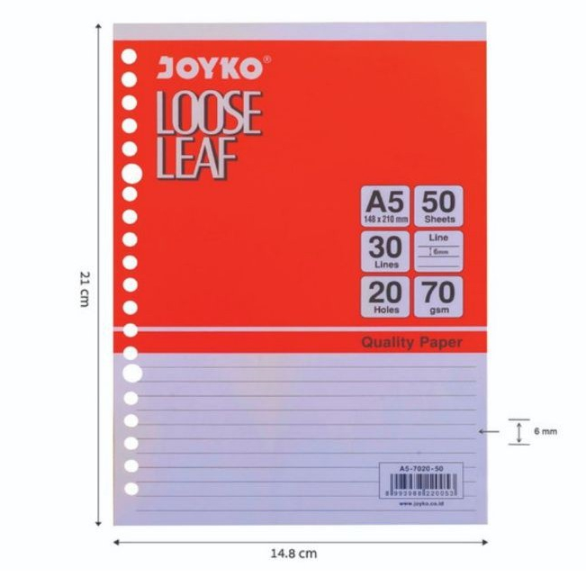 

JOYKO LOOSE LEAF A5 B5 KERTAS BINDER A5 B5 JOYKO GARIS
