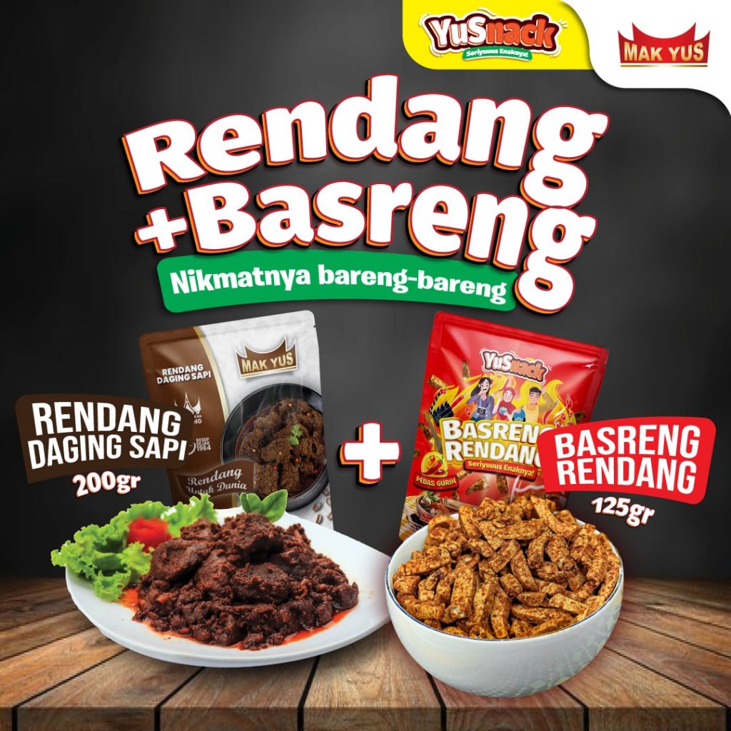 

Paket Hemat Rendang Daging sapi + Basreng Rendang Mak Yus