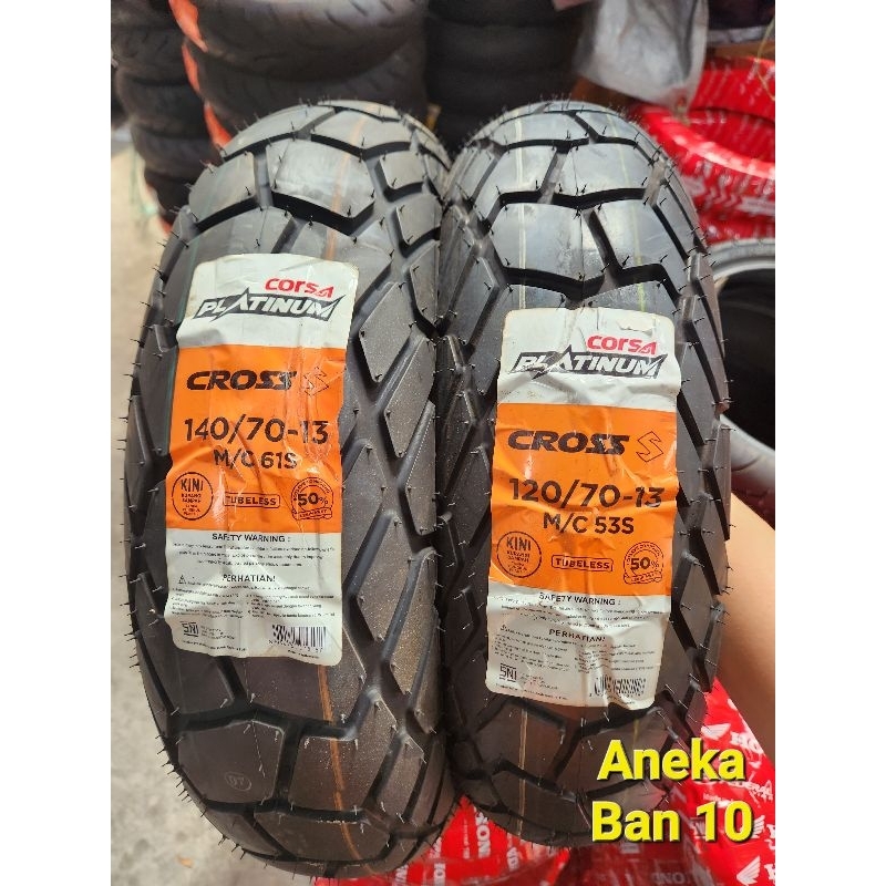 SEPASANG Ban Corsa Platinum 120/70-13 & 140/70-13 Cross S Tubeless