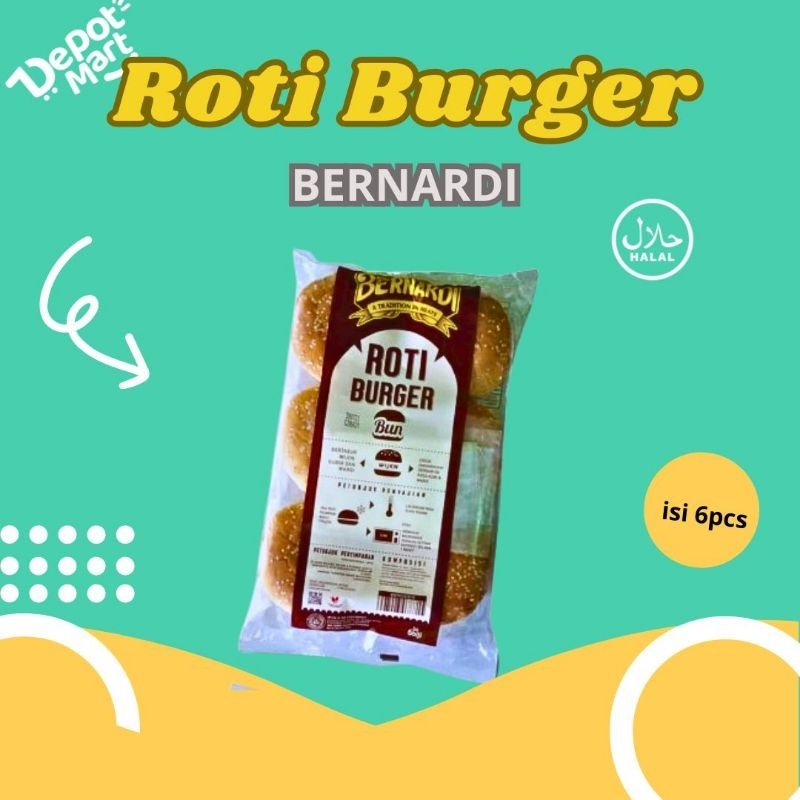 

Bernardi Roti Burger Wijen Besar Isi 6 Pcs