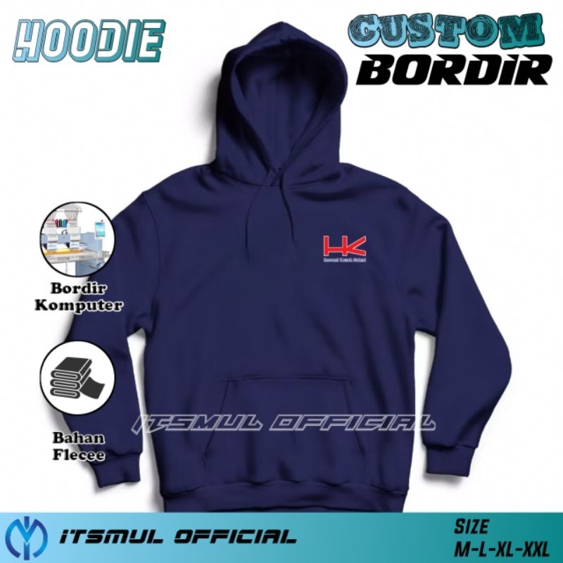 Jaket Hoodie HK Hutama Karya Bordir Custom