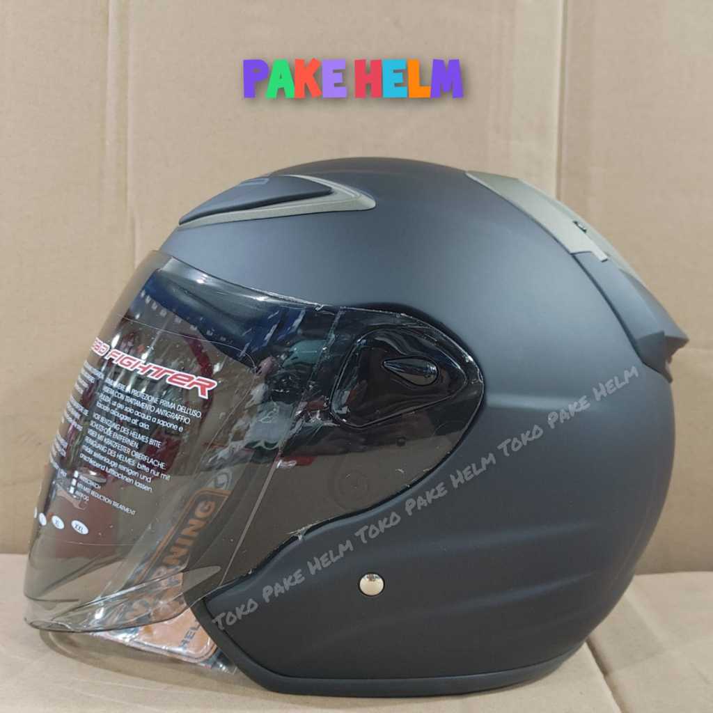 HELM NHK R6 HITAM BLACK DOFF HELM NHK HALF FACE NHK R 6