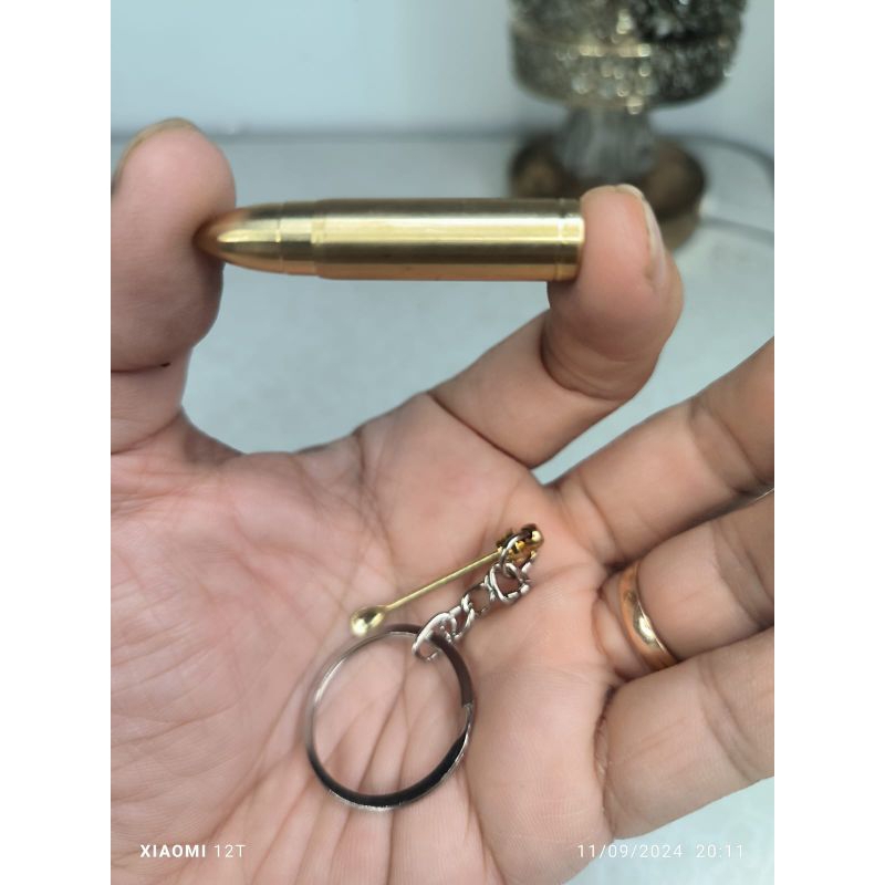 gantungan kunci peluru stenlis