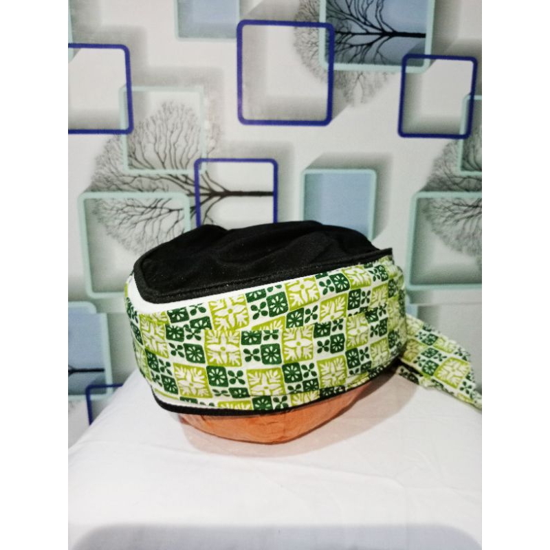 peci batik imamah instan ,peci sunan songkok,kupluk santri kain permanen siap pakai