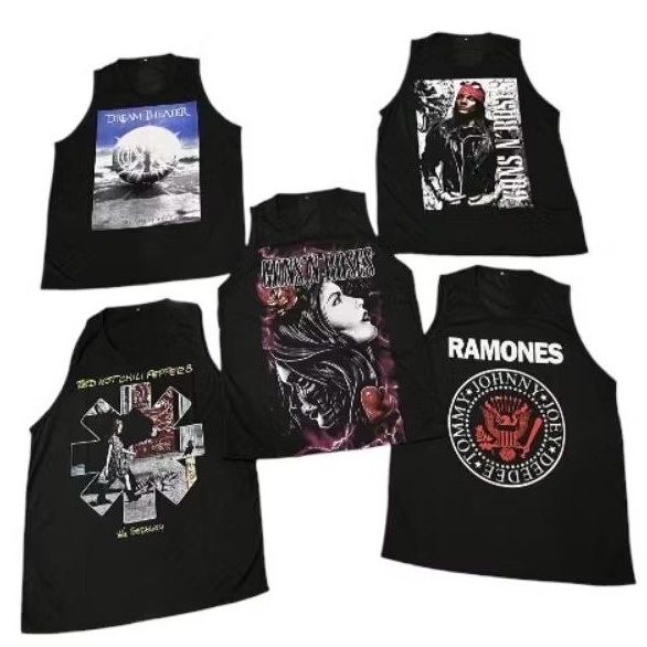 AGFSTORE KAOS SINGLET MOTIF BAND DISTRO BAJU LEKBONG PRIA