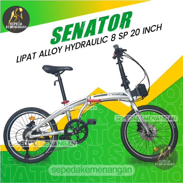 PROMO  SEPEDA LIPAT FOLDING BIKE SENATOR ALLOY HYDRAULIC 8 SPEED UKURAN 20 INCH