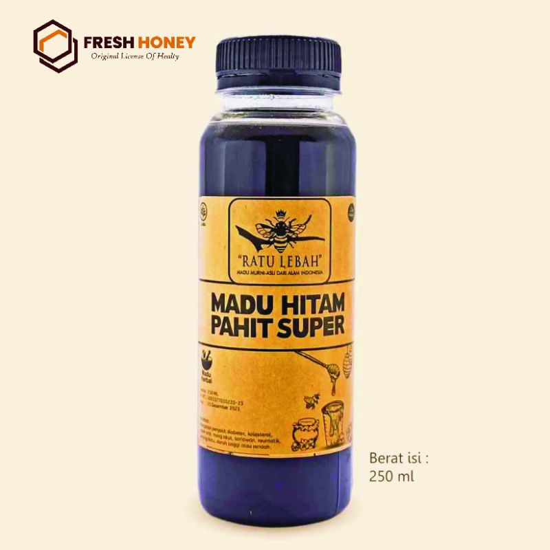 

Madu Hitam Pahit Super l 250 ml l Ratu Lebah