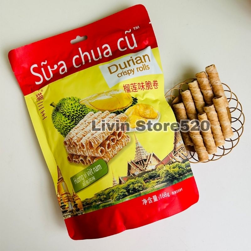 

NEW//HALAL//Cemilan Egg Roll Semprong Durian Crispy Vietnam 168gr