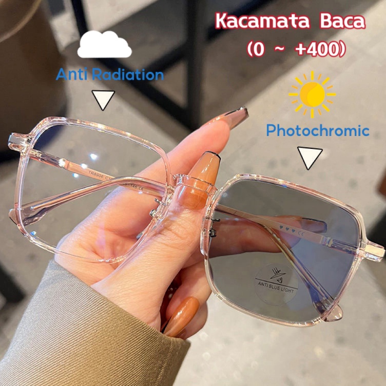 Lebih Bagus  Kacamata Baca Photocromic 4 Anti Radiasi Untuk Pria Dan Wanita Kacamata Bingkai Persegi