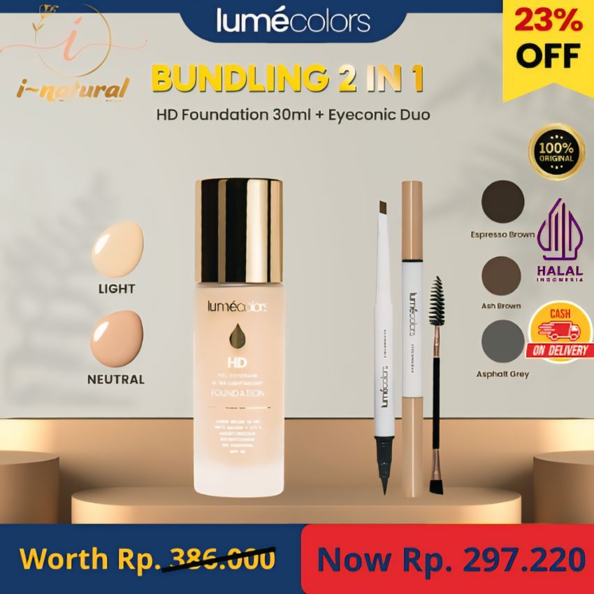 Lumecolors Spesial Bundling Foundation + Eyeconic Duo Original Samarinda