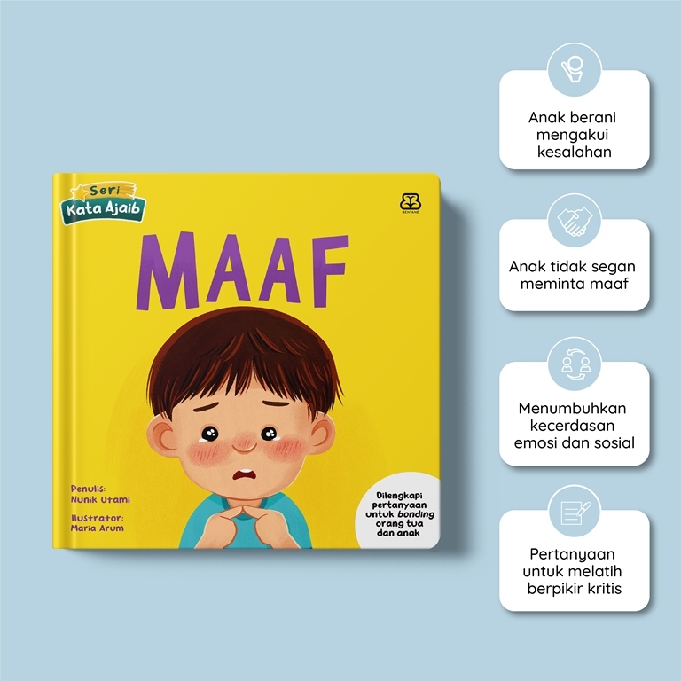 [Mizan] Seri Kata Ajaib : Maaf (Boardbook) | Buku Cerita Anak 0-5 Tahun