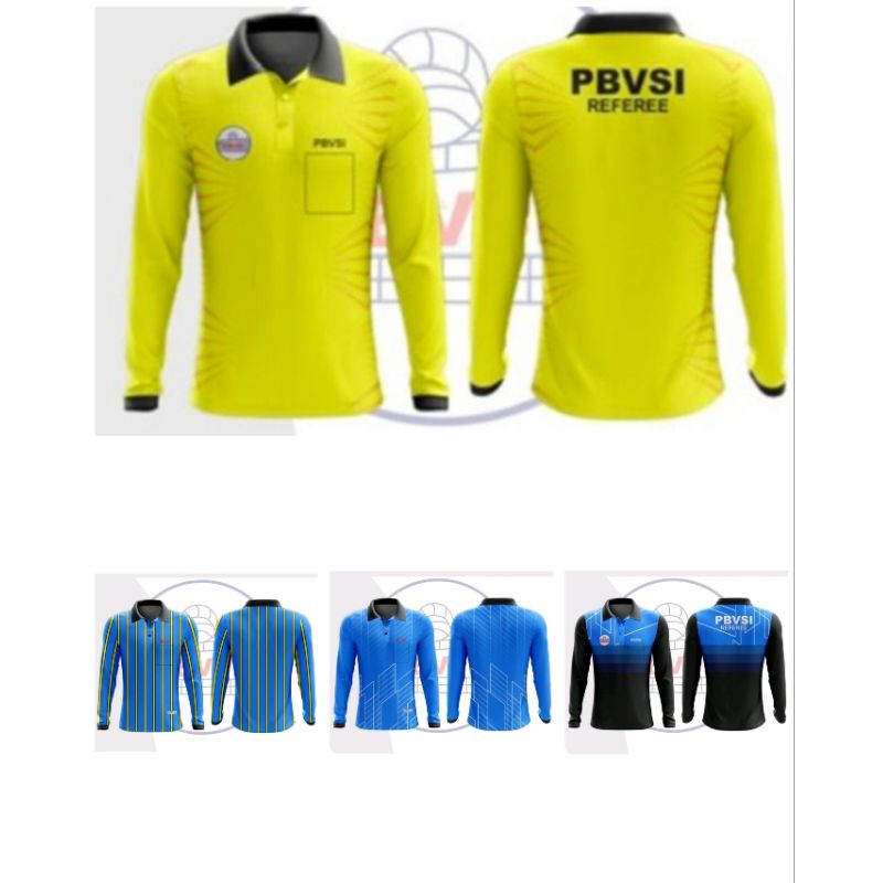 Baju Referee Bola Voli Tangan Panjang / Bebas Pilih Warna dan Size / Perlengkapan Wasit Voli / perle