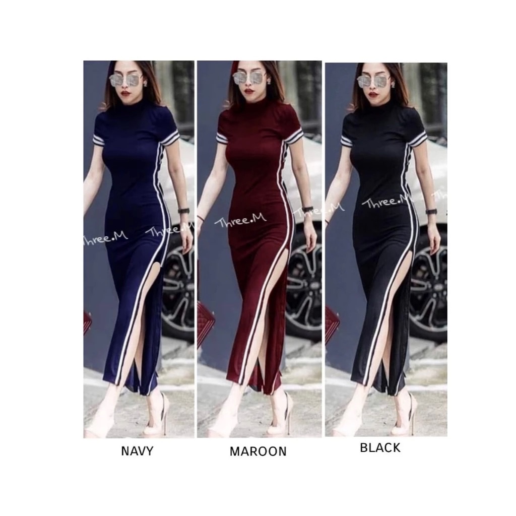 KS8466 Dress Bludru List korean fashion