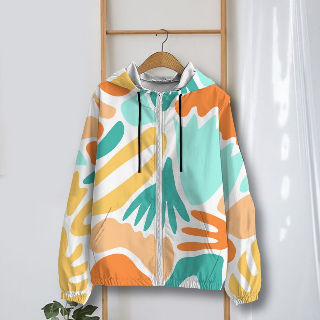 Jaket Parasut Wanita Printing Jumbo / jaket parasut Big Size / jaket parasut over size pria dan wani