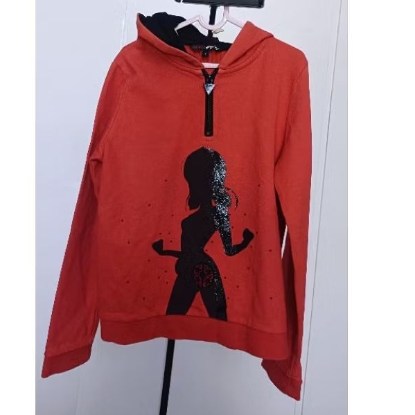 Preloved jacket hoodie merk Guess size 7