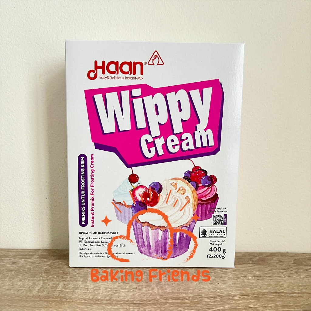 

HAAN WIPPY CREAM 400GR - 2X200GR WHIP KRIM BUBUK SIAP PAKAI - WHIP CREAM POWDER